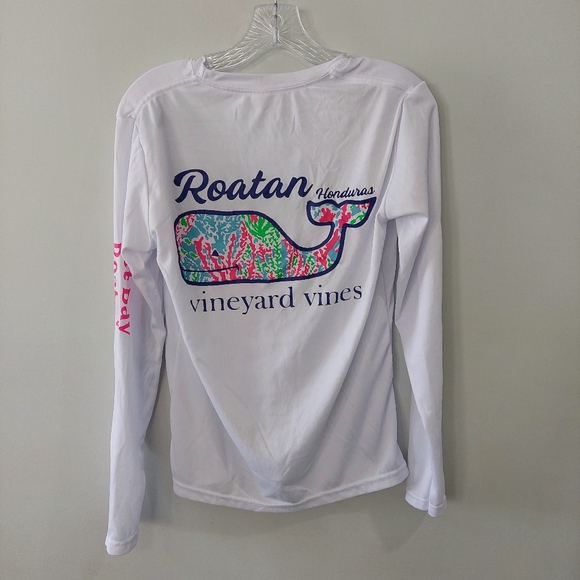 Bastrid Vineyard Vines t-shirt long sleeve white Whale Graphic Roatan Honduras - Picture 7 of 7